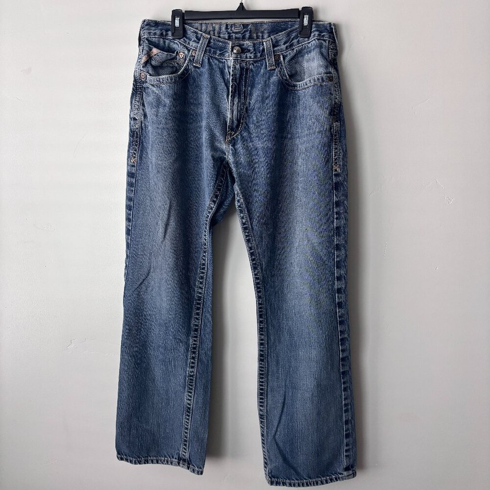 Ariat Mens Jeans 34x32 Blue Straight Leg Relaxed Boot cut Denim Western